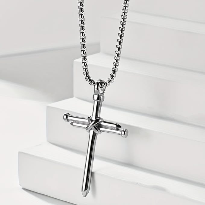 VANDAAG VERZONDEN - Ketting - Christelijk - Kruis - Zilver - Spijkers - Jezus