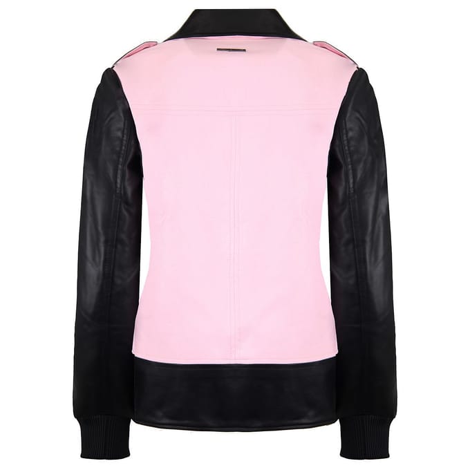 Armani Exchange Leren Jas Dames Zwart/Roze
