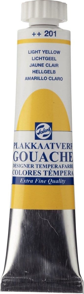 Plakkaatverf - 201 lichtgeel - Gouache extra fine - Talens - 20 ml