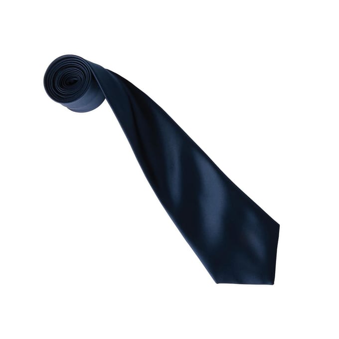 Premier Kleurencollectie Satijnen Stropdas (Marine)