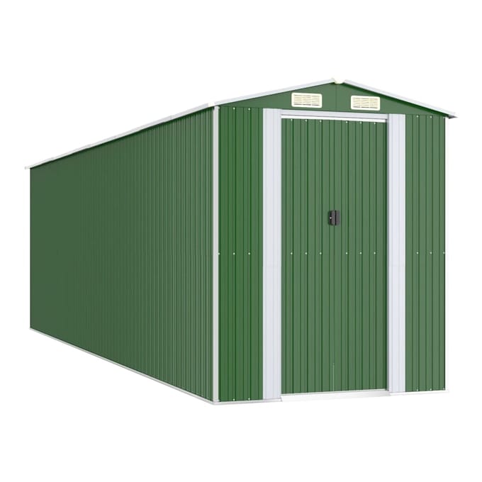 vidaXL - Tuinschuur - 192x689x223 - cm - gegalvaniseerd - staal - groen