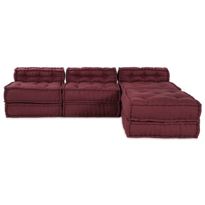 vidaXL - Modulebankeenheid - Stof - Bordeaux - 210 - x - 140 - x - 56 - cm