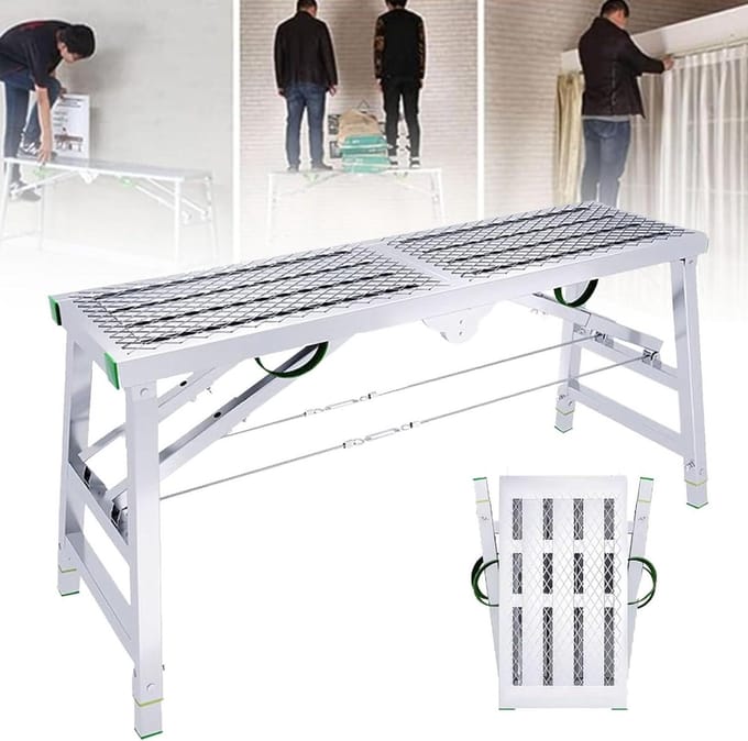 Verstelbare Steiger - Werkplatform Ladder - Klus Werk - Dubbele Dragende Stang - 800 lbs Draagvermogen - Gegalvaniseerd