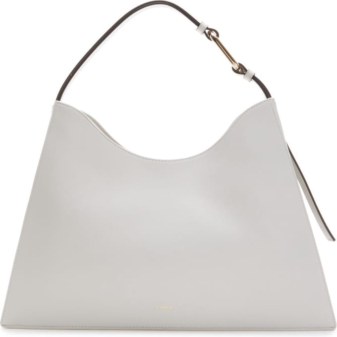 FURLA Leren Schoudertas Nuvola Hobo Marshmallow Crème