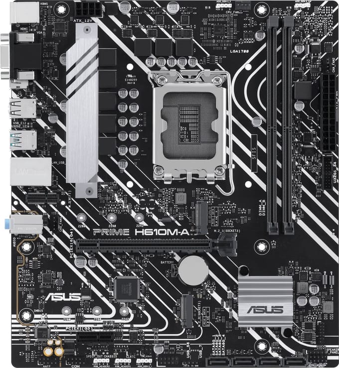 ASUS PRIME H610M-A-CSM Moederbord - Intel H610 - Intel LGA1700 - DDR5 RAM - Micro-ATX