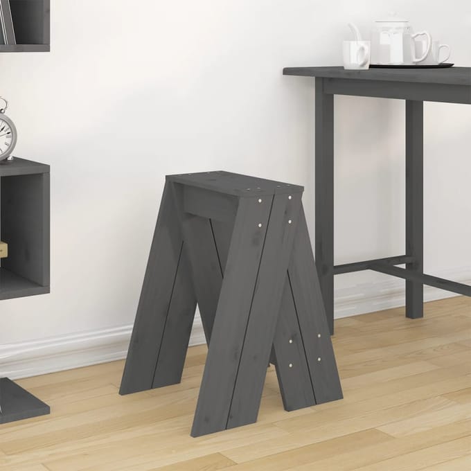 vidaXL - Krukken - 2 - st - 40x40x60 - cm - massief - grenenhout - grijs