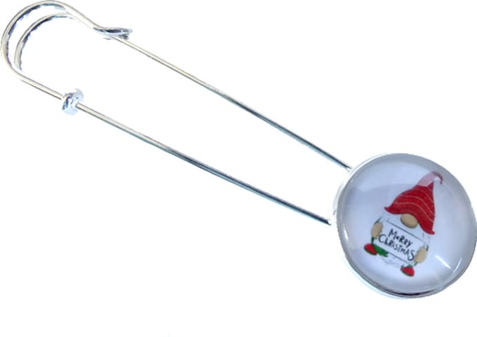 2 Love it Gnoompje - Sjaalspeld - Vestsluiting - Diameter 20 mm - Lengte: 8 cm - Kerst