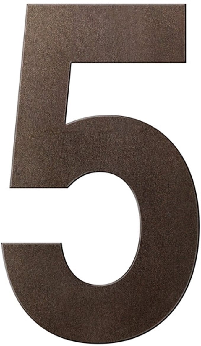 Huisnummer - Dark Brons Kleur - RVS - GPF - Dark blend 5 L, 200 mm