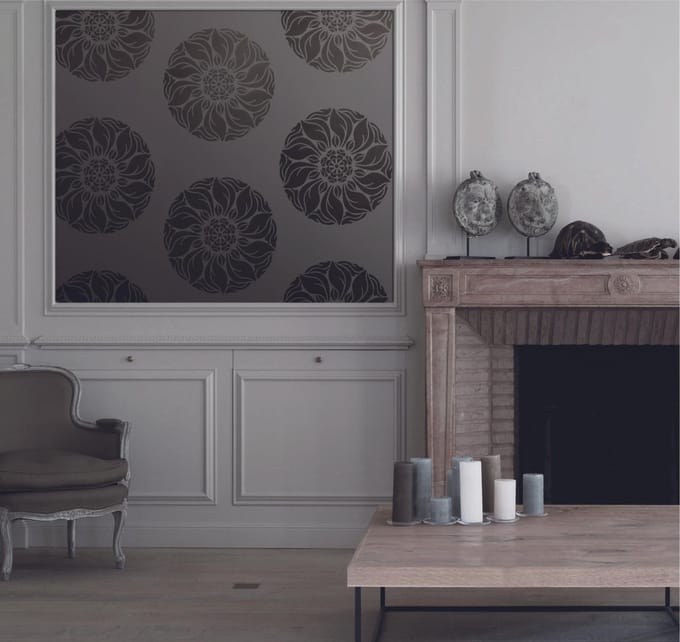 Dutch Wallcoverings Vliesbehang dessin flock - Bruin