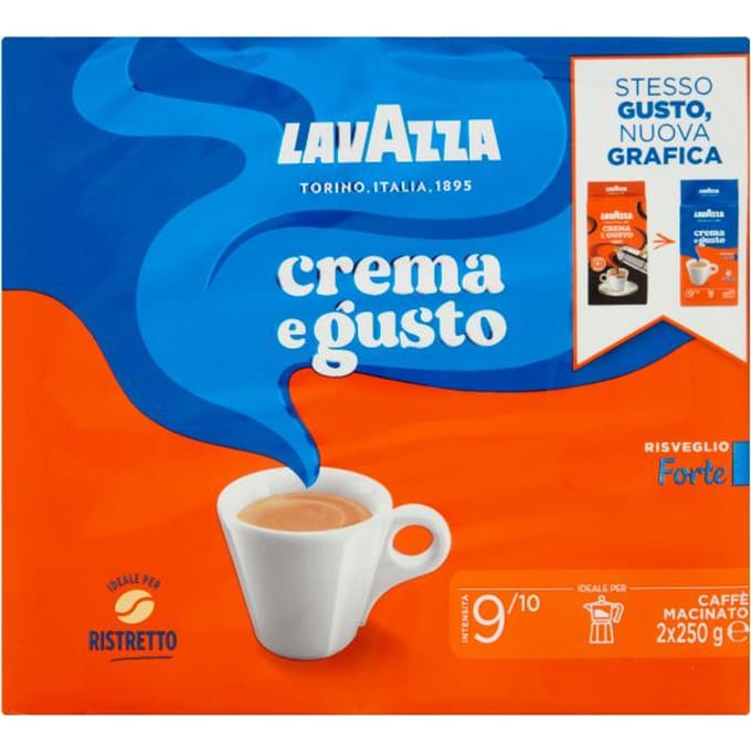 Café moulu caffe crema&gusto forte 250g x 2 - lavazza