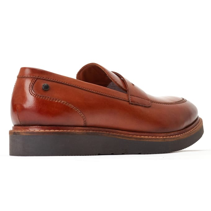 Base London Sid Leren Heren Tan Loafers