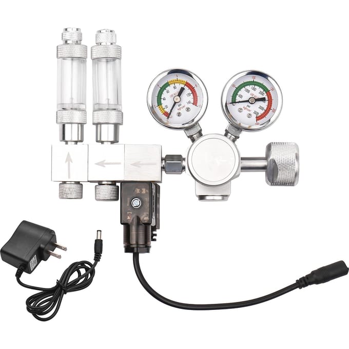 Dual Stage Aquarium CO2 Regulator Accessoire Bellenteller US Plug CGA320 Interface