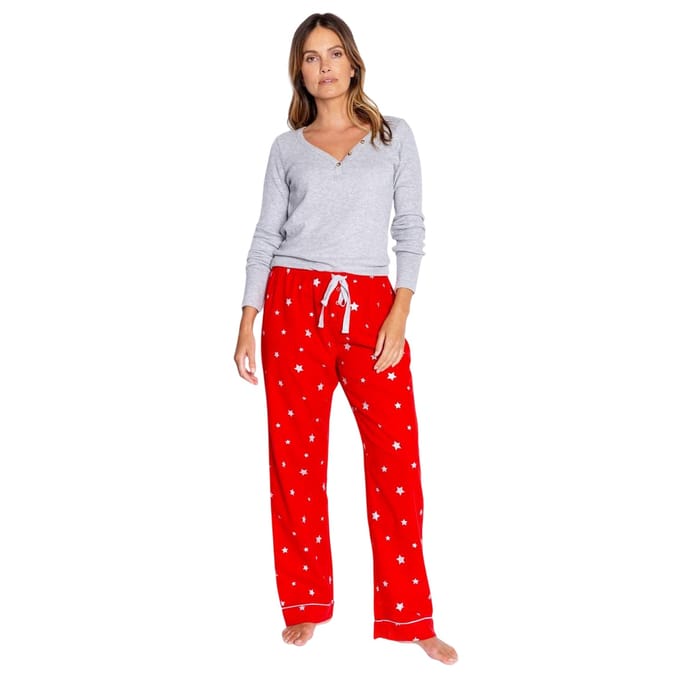 PJ Salvage Pyjama-broek voor dames met sterrenprint (Rood)