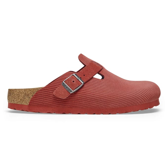 Gestempelde suède klompen Birkenstock Boston