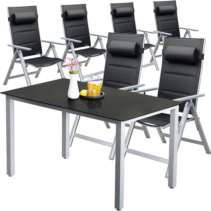 Casaria Tuinset Bern - 7-delig Aluminium - Zilver