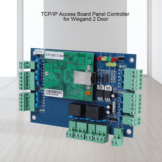 TCP/IP Netwerk Toegangscontrolebord Paneelcontroller voor Wiegand 2 Deuren Gebruik black
