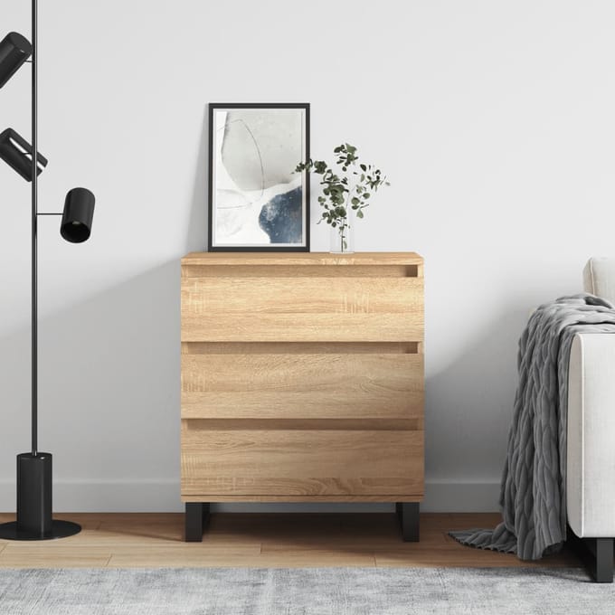 vidaXL - Dressoir - 60x35x70 - cm - bewerkt - hout - sonoma - eikenkleurig