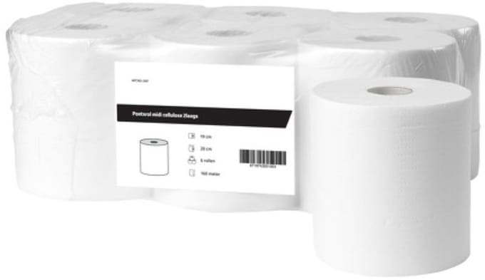 Poetsrol midi cellulose 2laags 6 rollen