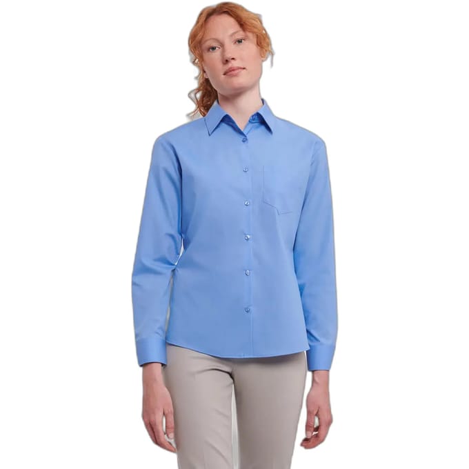 Dameshemd met lange mouwen Russell Athletic Poplin