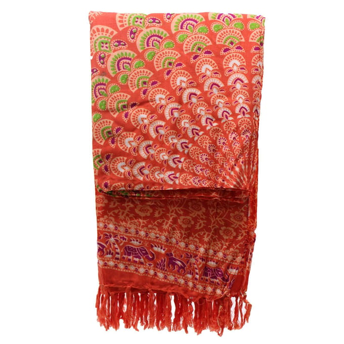 Mandala Sarong - Rood - Omslagdoek - Pareo - Hamamdoek - 140x100cm