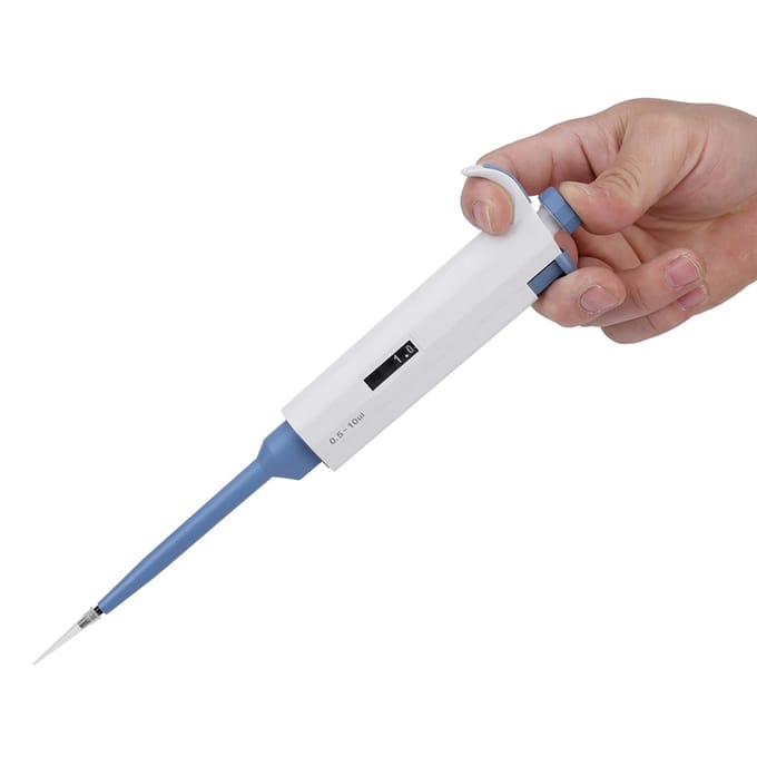 1 stuks Eenkanaals Handmatig Instelbare Pipet Pipettor Pipet Laboratoriumgereedschap 0.5~10ul white