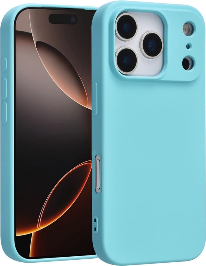 TUNIQ Back cover voor iPhone 17 Pro - Slank ontwerp - Verhoogde camerabescherming - Coral Blue