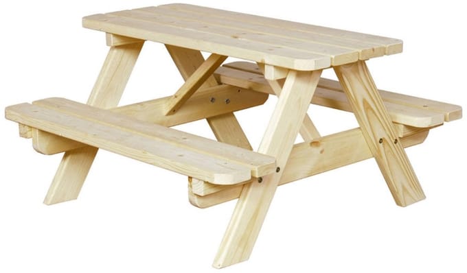 Lottie - Kinder picknicktafel - naturel - 90cm