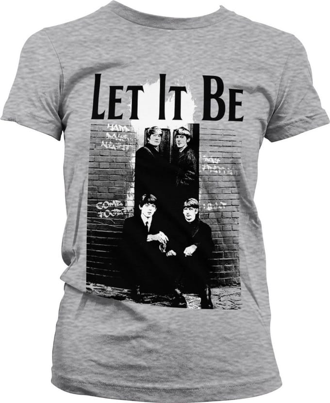 The Beatles Dames Tshirt -M- Let It Be Grijs