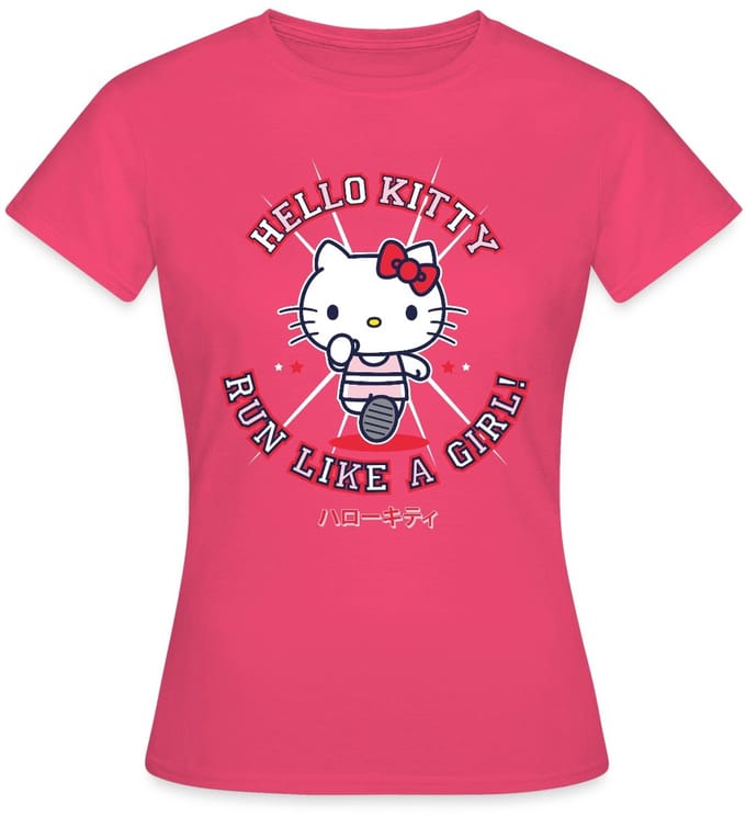 Hello Kitty Run Like A Girl T-Shirt Dames