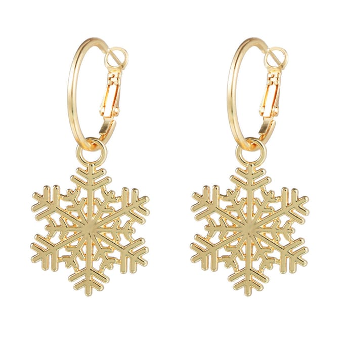 Marama - Oorbellen Sneeuwvlok Goud - Kerst - Feestelijk