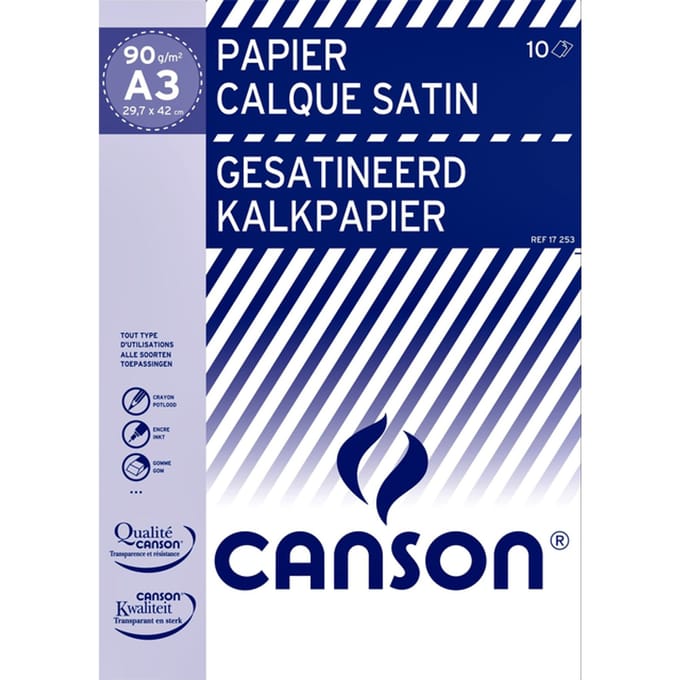 Canson kalkpapier formaat 297 x 42 cm (A3) etui van 10 blad