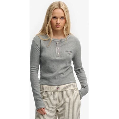 Superdry Athletic Essentials Overhemd met Lange Mouwen Grey Grootte: 44