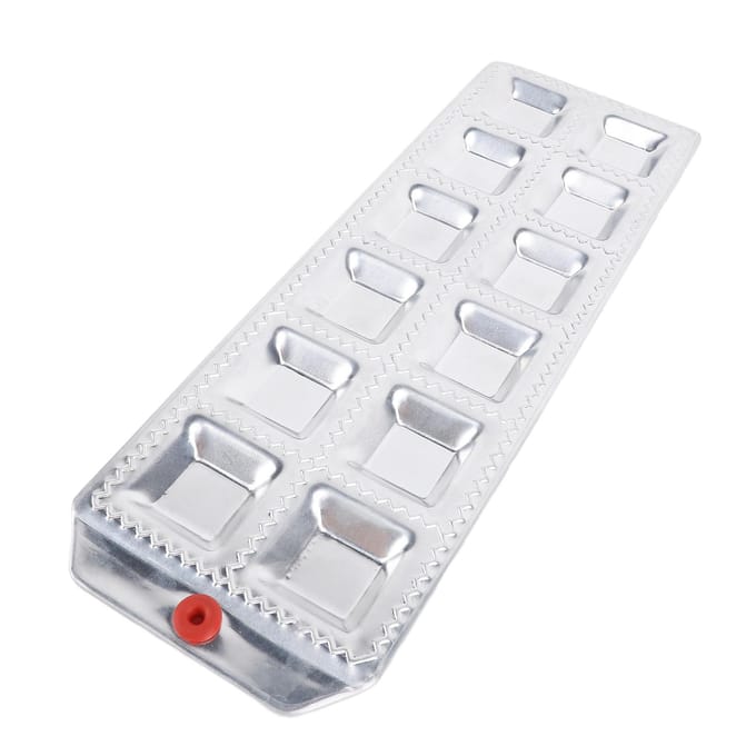 Vierkante Ravioli Maker Multifunctioneel 12 Gaten Dumpling Maakgereedschap Aluminiumlegering Pastamaker Bakplaat white