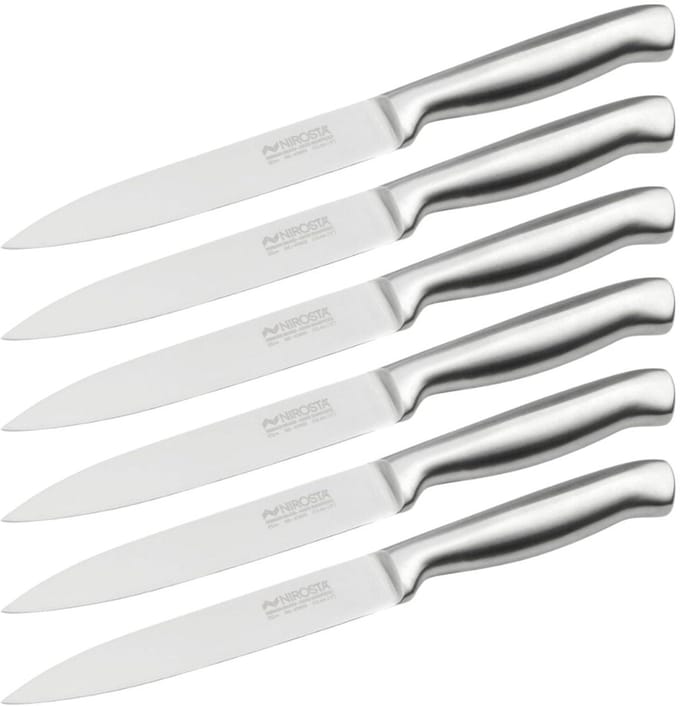 Set van 6 universele keukenmessen 24 cm volledig Nirosta Star