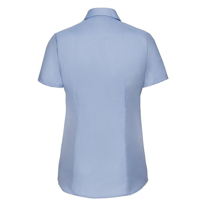 Russell Dames/dames Visgraat Werkshirt met korte mouwen (Lichtblauw)
