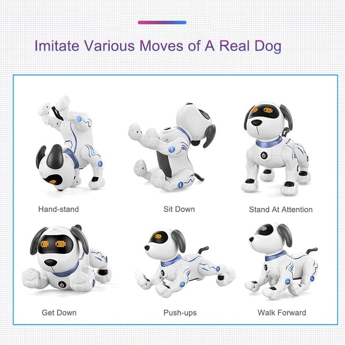 SPIELZEUG K16A Elektronische Haustiere Roboter Hund Stunt Dog Spraakopdracht wit