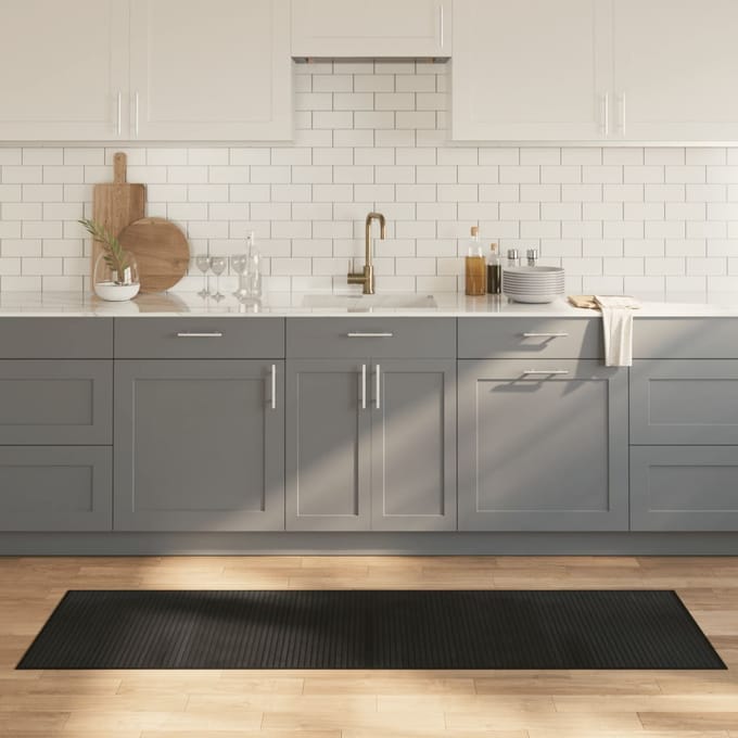 vidaXL - Vloerkleed - rechthoekig - 60x200 - cm - bamboe - zwart