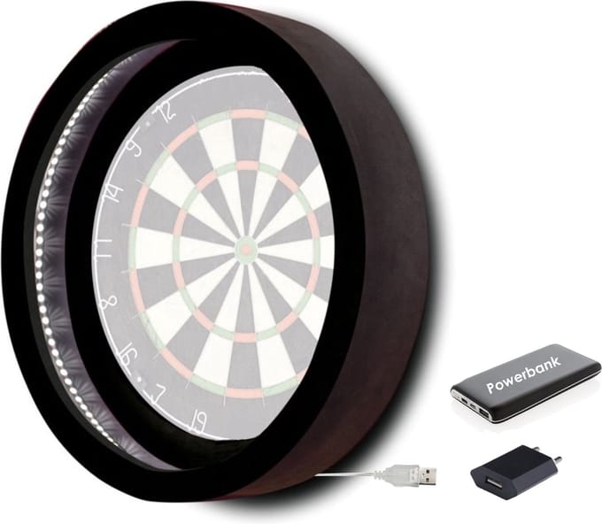 Dragon Darts Lunar Eclipse - Dartbord Verlichting - Inclusief Powerbank - LED Surround - Zwart