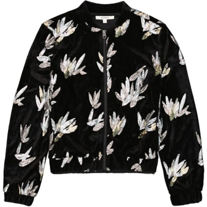 Violet velours bloemenpatroon bomber voor vrouwen Garcia