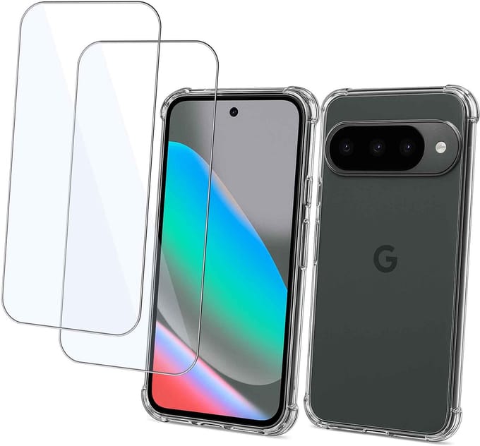 ChiGuard Hoesje & 2x Screenprotector geschikt voor Google Pixel 10 / 10 Pro Hoesje Screenprotector - Gehard Glas Cover + Shock Proof Case – Transparant