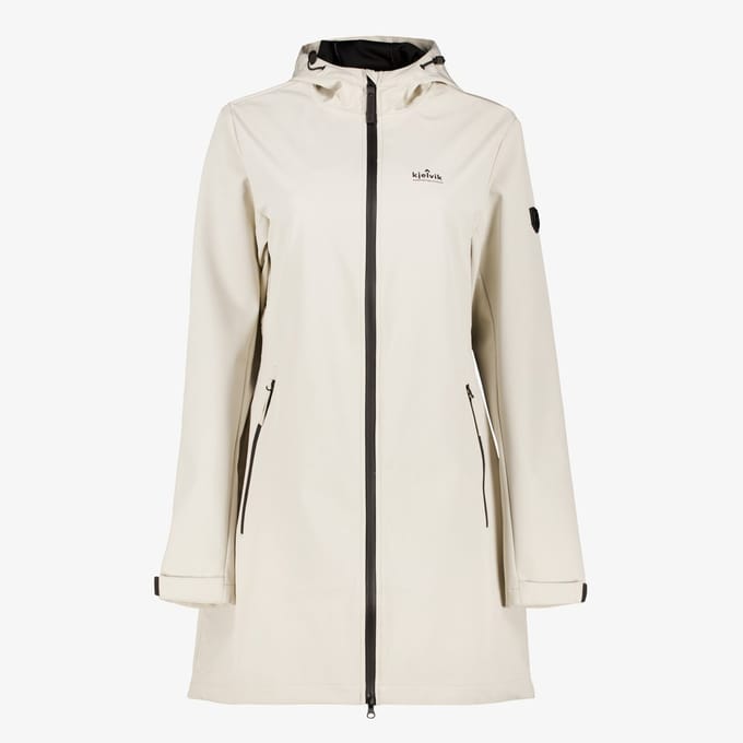 Kjelvik softshell lange dames jas beige - Maat XL