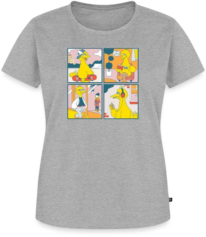 Sesamstraat Bibo Striptegels Premium T Shirt Dames