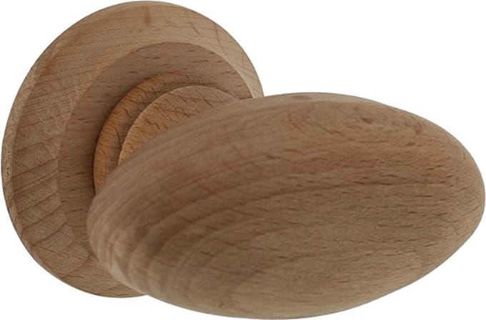 Intersteel Knopkruk ovaal met rozet hout