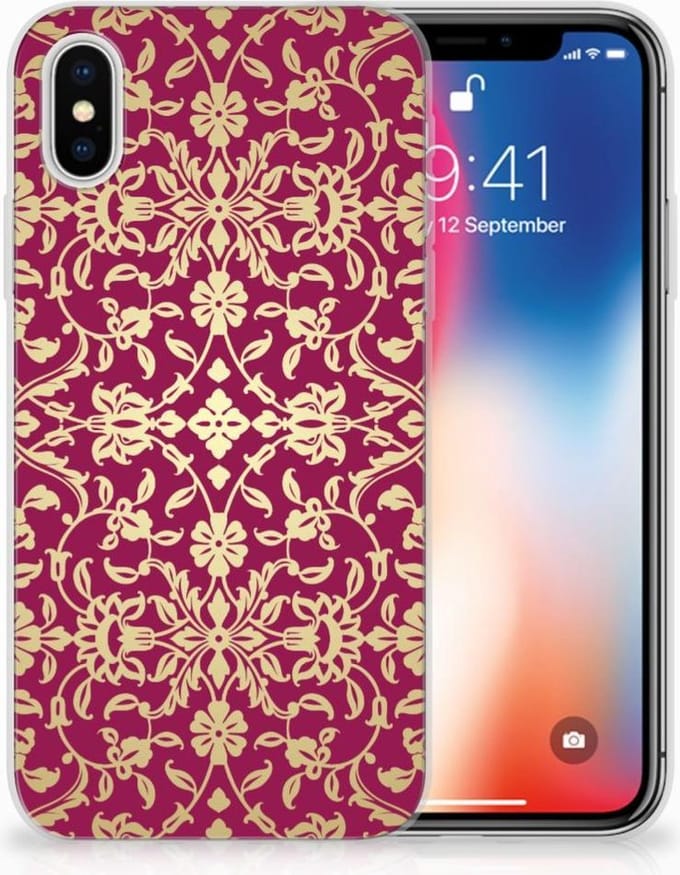 Siliconen Hoesje Apple iPhone X | Xs Barok Pink