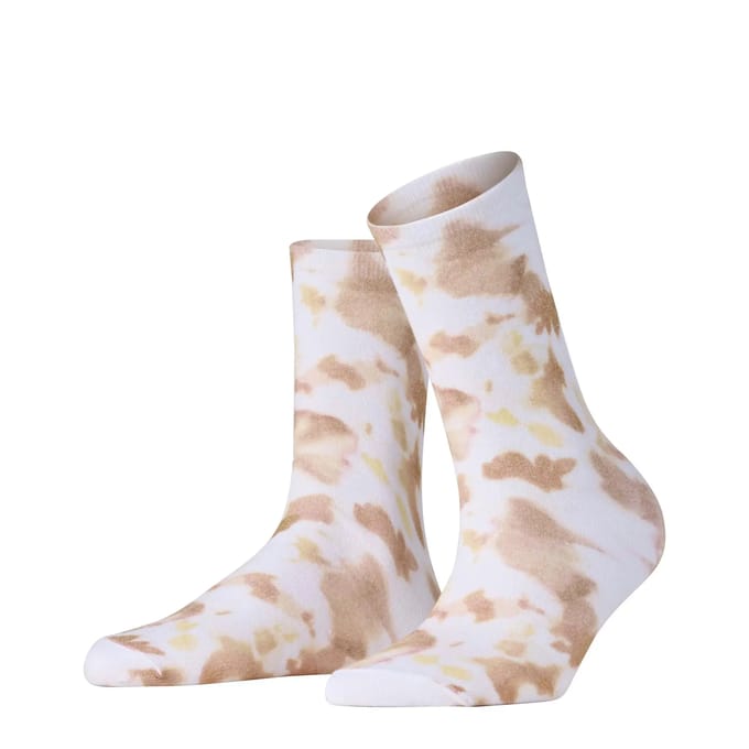 FALKE Surreal Mist gedessineerd katoen sokken dames wit - maat 39-42