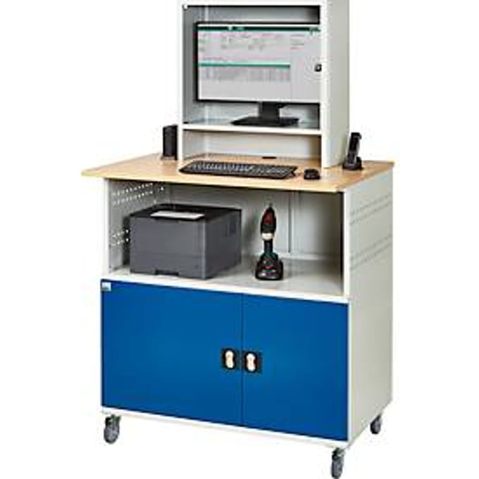 Computerstation type 6018, B 1100 x D 800 x H 1810 mm, verrijdbaar