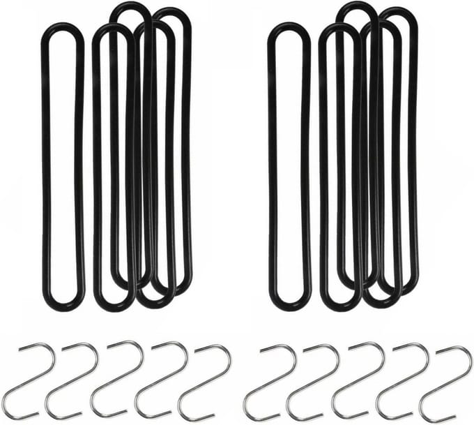 Talen Tools Spanrubbers met S-haken - 20x stuks - voor dekzeilen - 25 cm