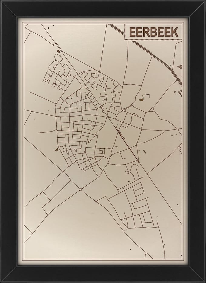 Houten stadskaart van Eerbeek