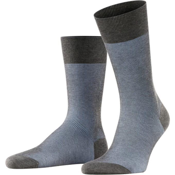 FALKE Fine Shadow herensokken - blauw (grey-bleue) - Maat: 39-40