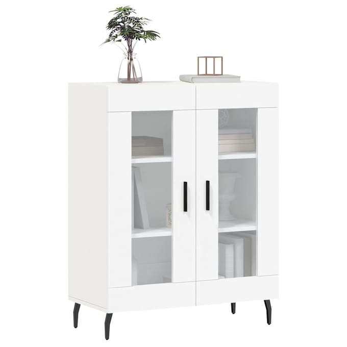 vidaXL - Dressoir - 69,5x34x90 - cm - bewerkt - hout - wit